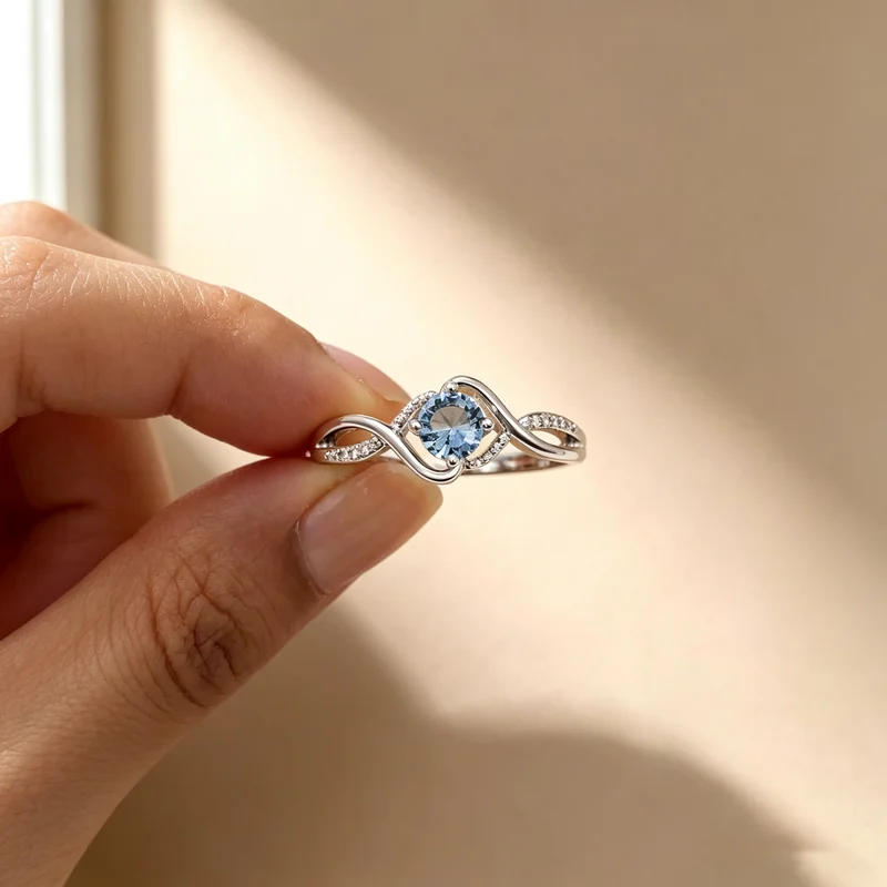 925er Sterlingsilber, bezaubernder blauer Zirkonia-Ring für Frauen, exquisiter Hochzeitsring, hochwertiger Verlobungsring, heiß begehrter edler Schmuck. – Detail 2