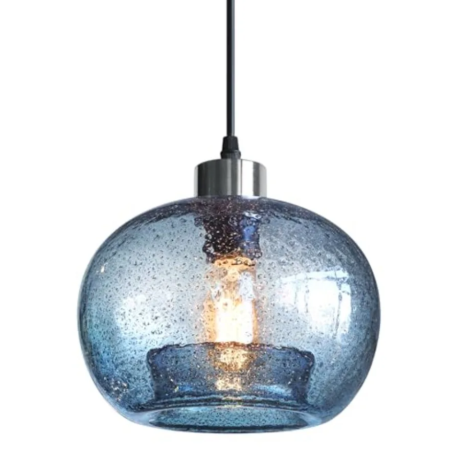 

Glass Pendant Lights Kitchen Island Modern Farmhouse Blue Ceiling Hanging Light Fixtures Globe Over Table Sink Foyer Entryway B