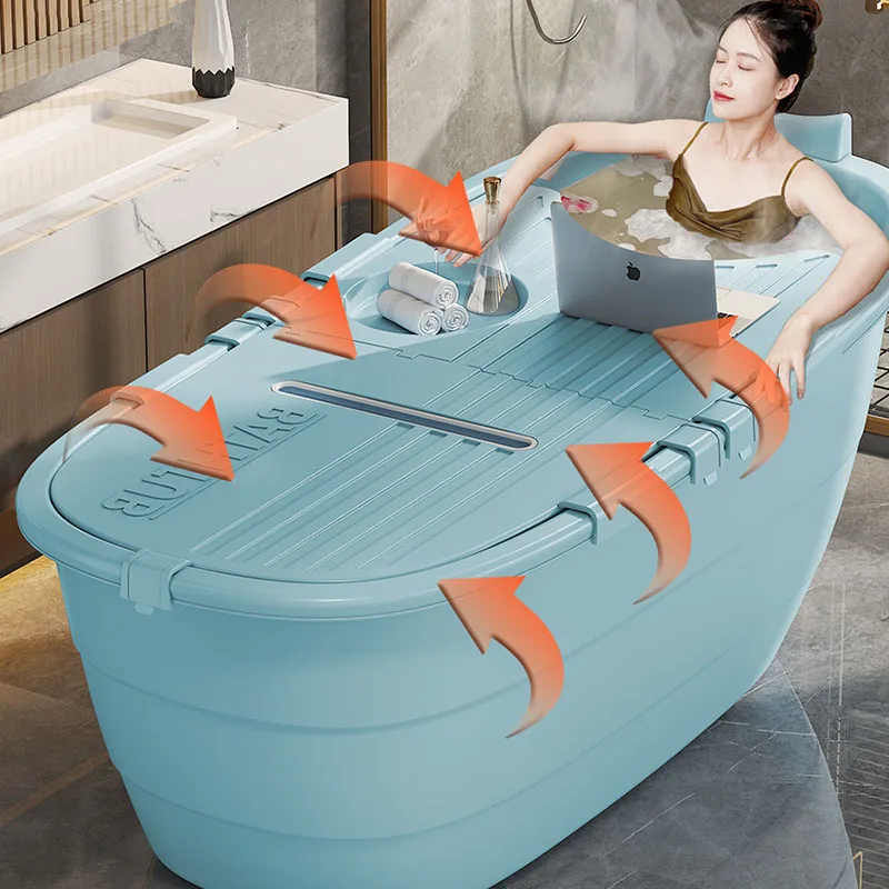 Minimalistic Indoor Bathtub Adult bedroom Plastics Bathtub Luxury Blue Bad Voor Volwassenen Furniture Decoration