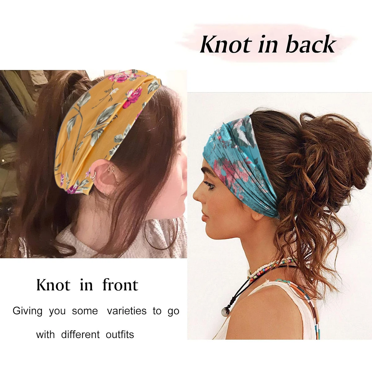 Fascia per capelli fiori Yoga Rose End the hairband Elasticity Printing fasce per capelli da donna carine per accessorio per capelli da ragazza