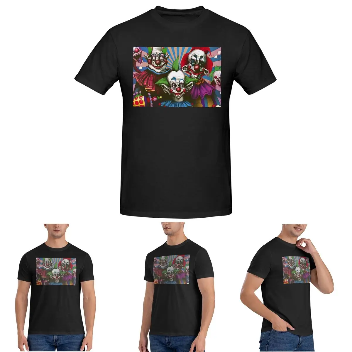 

Killer Klowns From Outer Space Film T-Shirt for Men Cotton Oversized T Shirts Men's Short Sleeve Crew Neck Summer Clothes Tops