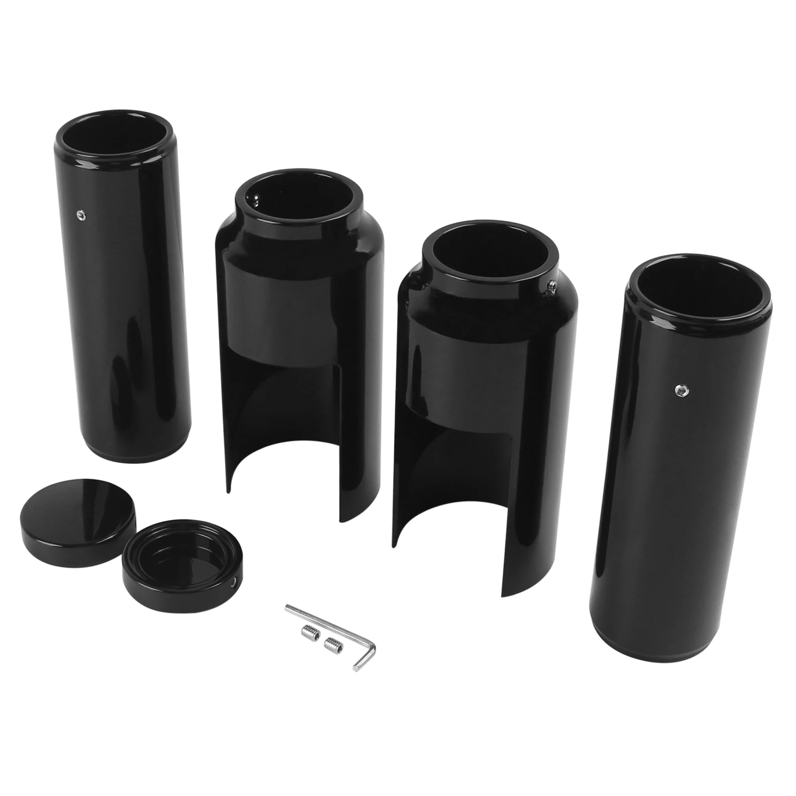 Aluminiowa czarna pełna osłona widelca Zestaw zaślepek rur widelca na lata 2013-2017 Harley Softail Breakout Hard Candy Custom FXSB