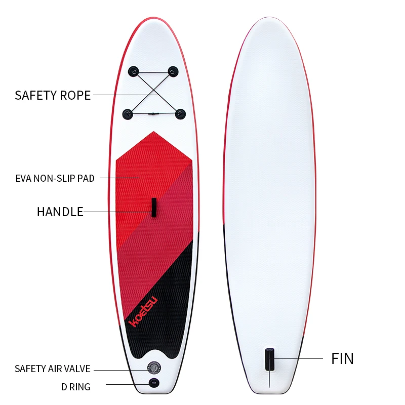 KOETSU Sup Board Accessories Inflatable Surfing Aluminum Alloy Paddle Board 9inches Fin Adjustable Foot Rope Backpack320*76*15CM