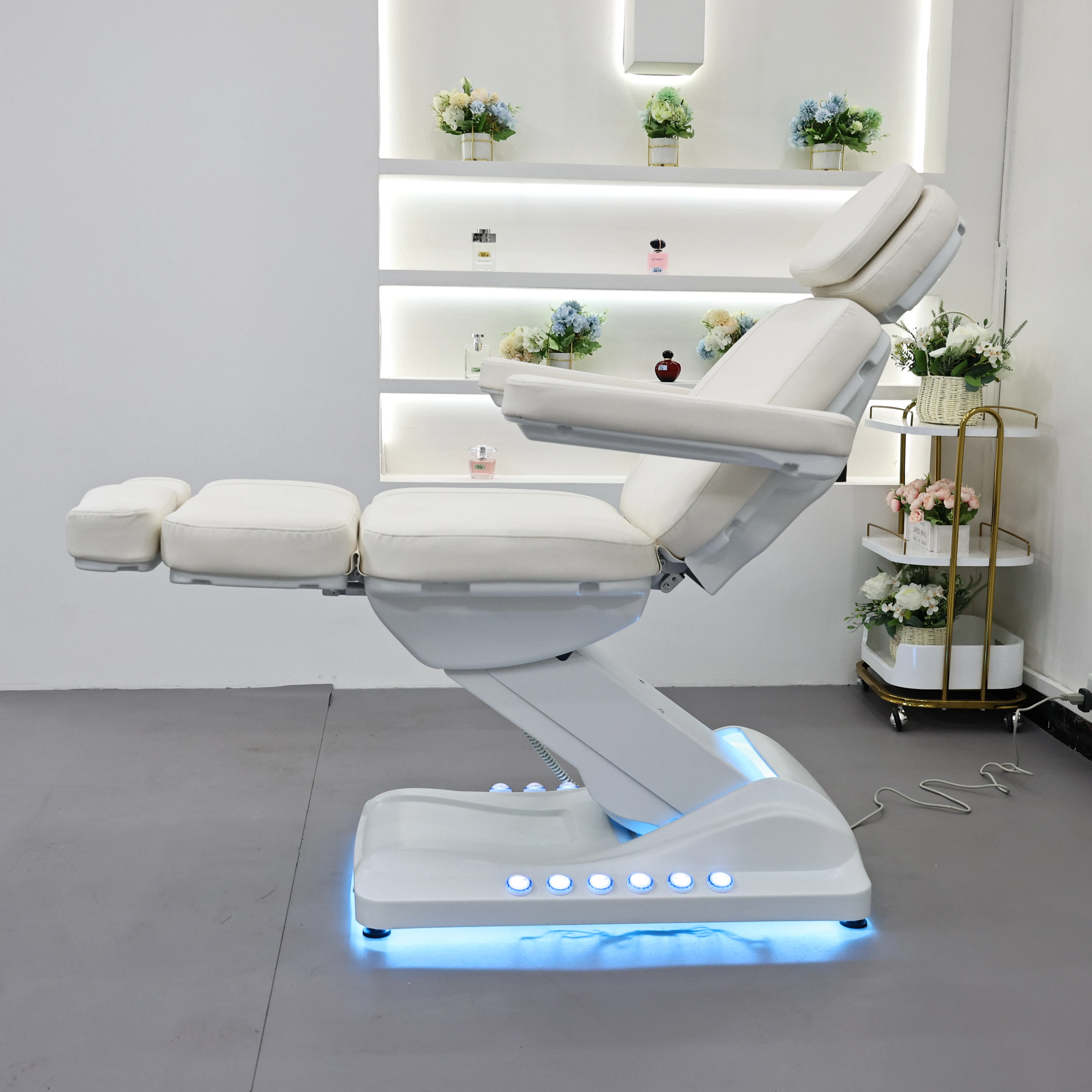 سرير التجميل، سرير العناية بالوجه، كرسي رفع كهربائي قابل للتعديل لصالون التجميل، أثاث التمريض، شحن سريع من الولايات المتحدة الأمريكية