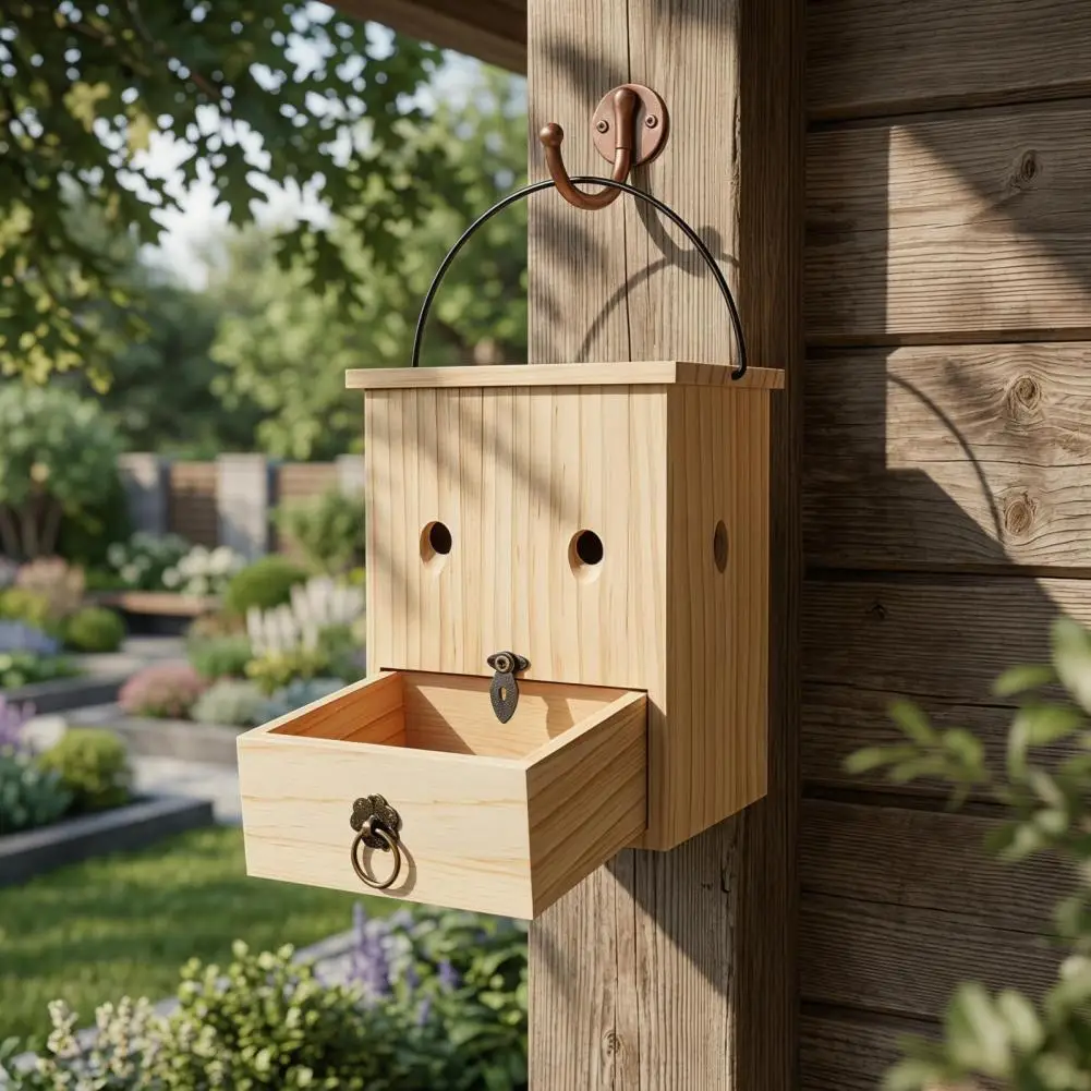 

Carpenter Bee Trap for Outside Easy to Install Bee Trap Eco-friendly Wooden Carpenter Bee Trap for Outdoor Use Durable