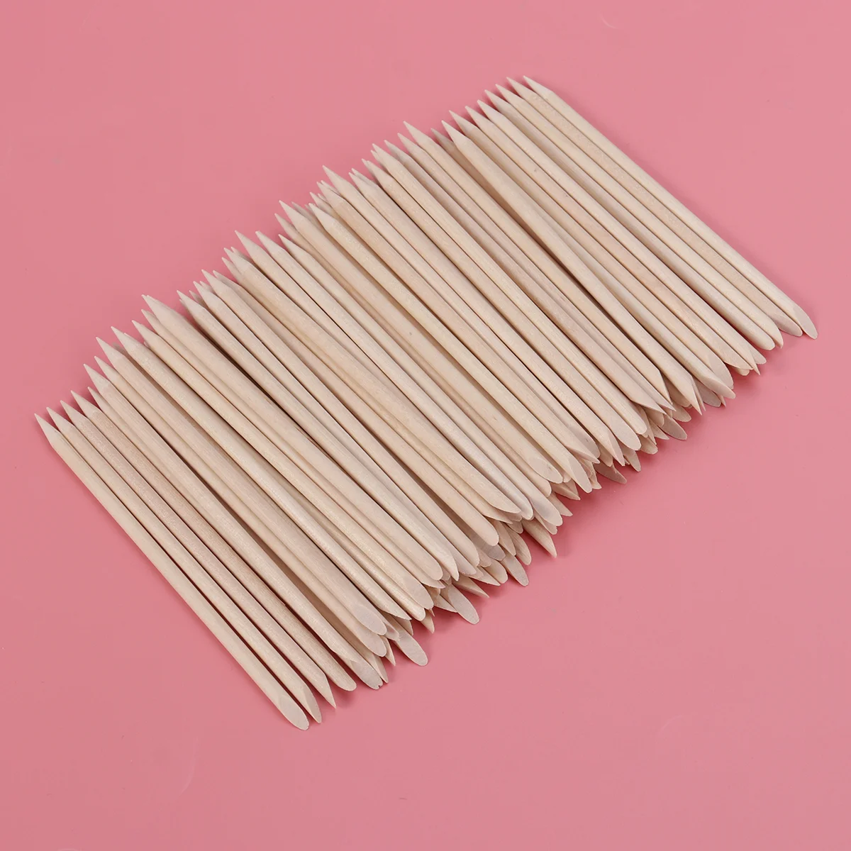 100 Pcs Wood Cuticle Stick Pusher Orange for Nails Cutile Bobby Pins Decorative