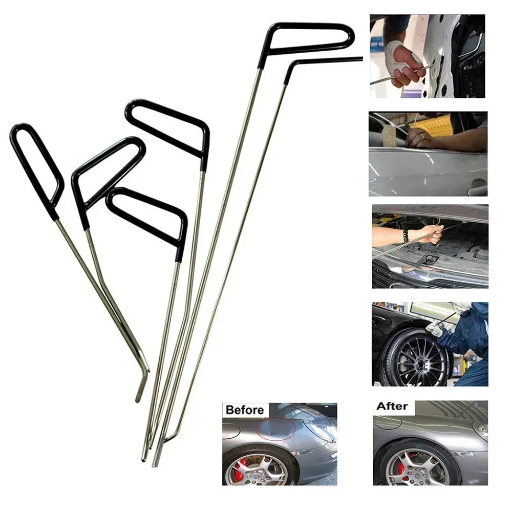 Karosserie-Dellen-Entfernungs-Set mit Brechstangen, Haken und Schubstangen für die Reparatur von Hagelschäden an Autos für Autowerkstätten – Detail 1