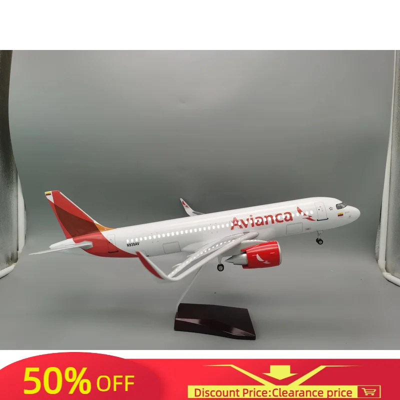 

Hot Sale 47 CM Columbia Airlines Airbus A320 Aircraft Model with Lights and Wheels Die-cast Resin Aircraft Collectible Toys Gift