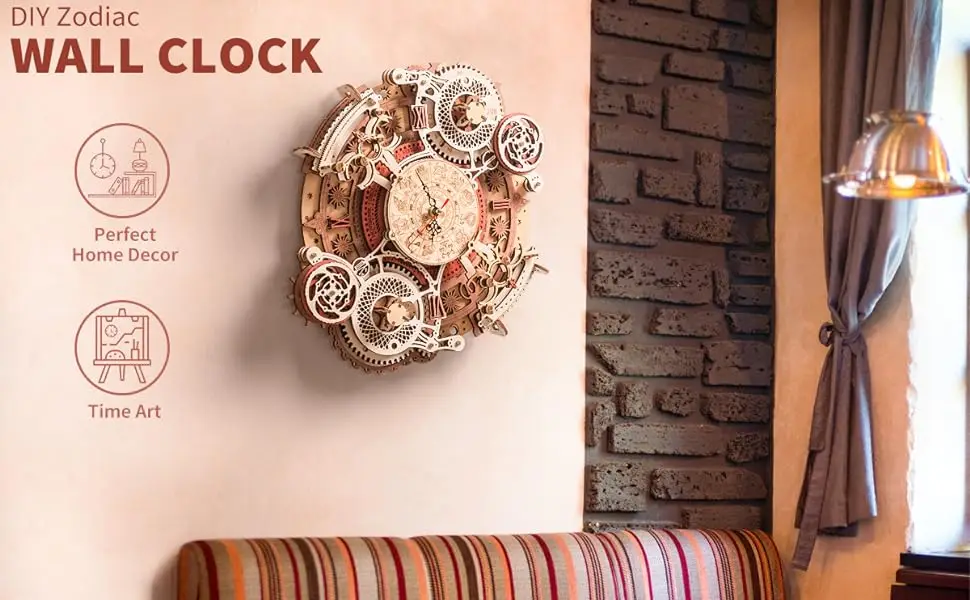 Adulte Puzzle 3D En Bois - Horloge Mécanique Vintage à Construire Soi-Même - Déco Murale Industrielle Puzzle 3D Bois