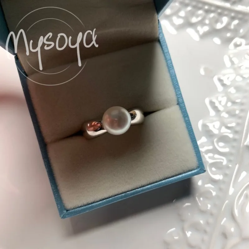 

Кольцо MYSOYA с белым пресноводным жемчугом 8-9 мм и подарочной коробкой для нее/его дня рождения/свадьбы/Рождества/Нового года/подарок на годовщину
