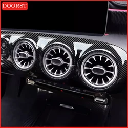 Carbon Fiber Center Console Air Vent Cover Trim For Mercedes Benz A CLA W177 V177 C118 W118 Interior Modification Acccessories