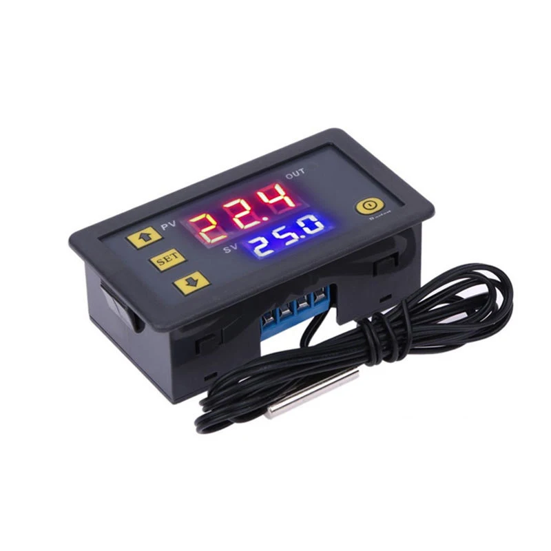 W3230 12V 24V AC110-220V Probe line 20A Digital Temperature Control LED Display Thermostat With Heat/Cooling Control Instrument