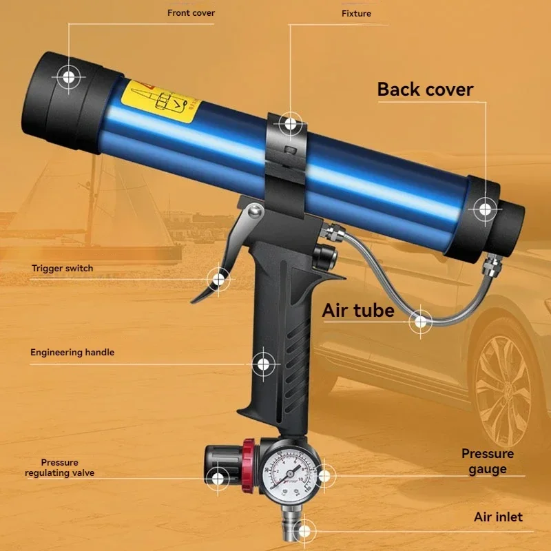 Automotive sheet metal pneumatic glue nozzle soft glue hard glue nozzle tool set instrument