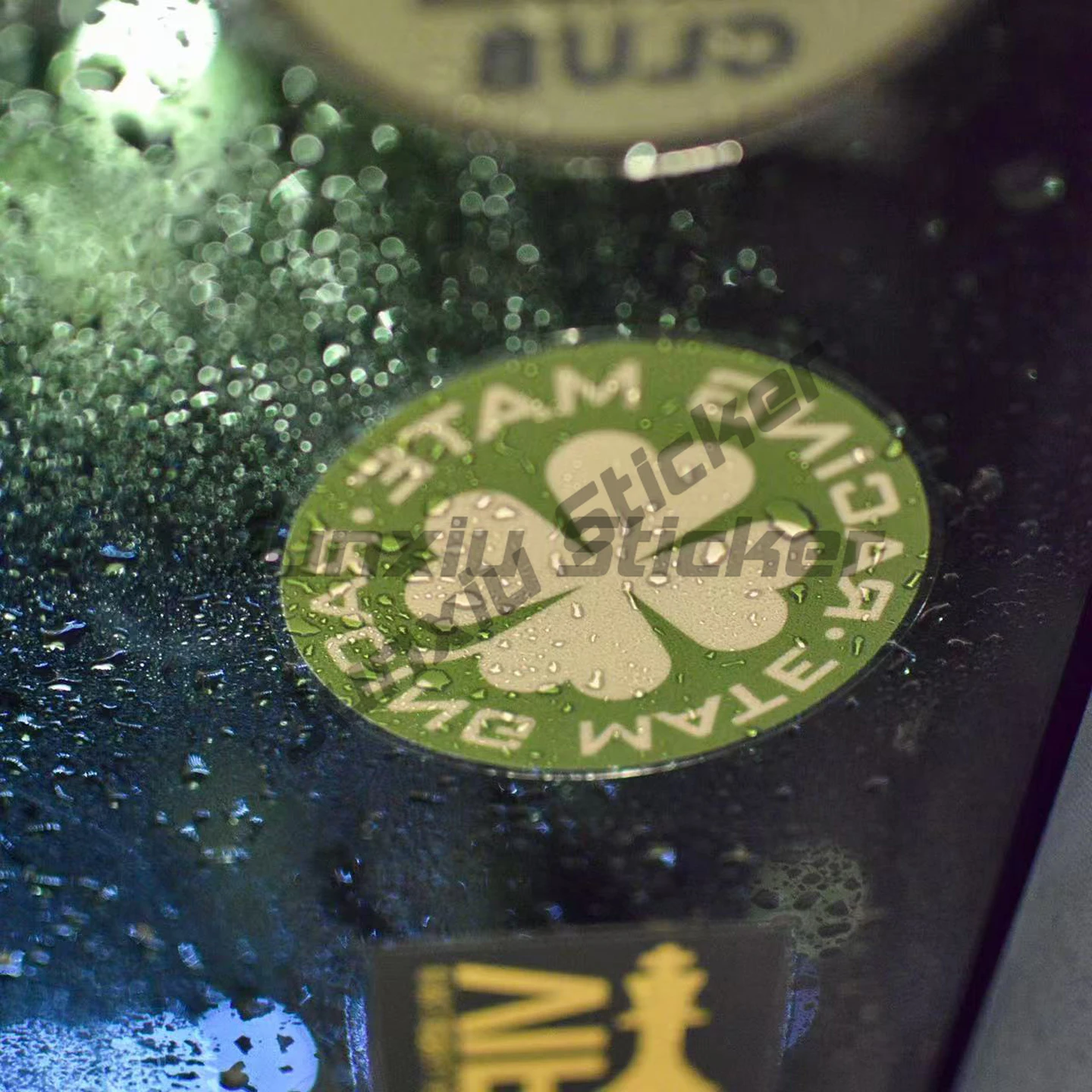 Lucky Clover Racing Partner Modified Car Front Windshield Interior Stickers Static Traceless Stickers Decorative Personality