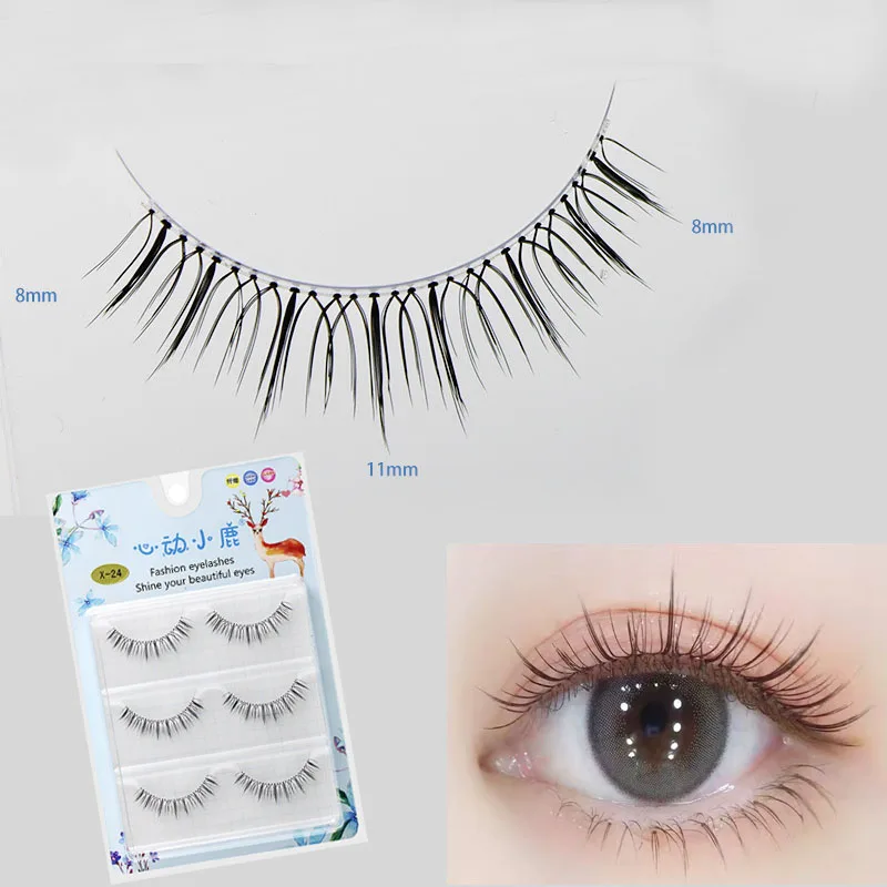 

5Pairs Fairy Air Lash U-Type Girl Group False Eyelashes Transparent Stem Manga False Lashes Nature Little Devil Eyelash Makeup