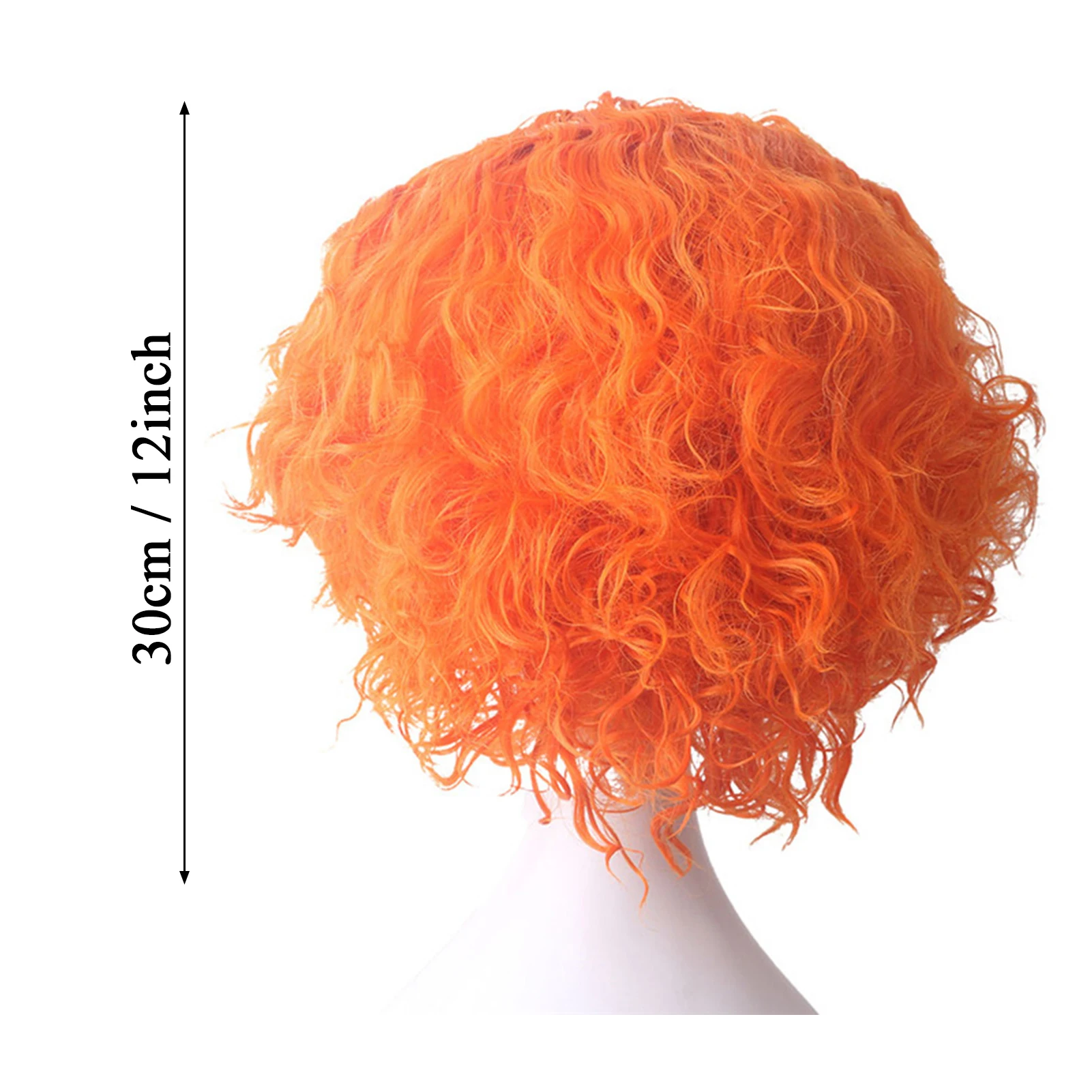باروكات كاملة مجعدة باللون البرتقالي للهالوين، باروكات قابلة للتنفس ذات مظهر طبيعي للاحتفالات السفر وحفلات الزفاف والشحن المحلي