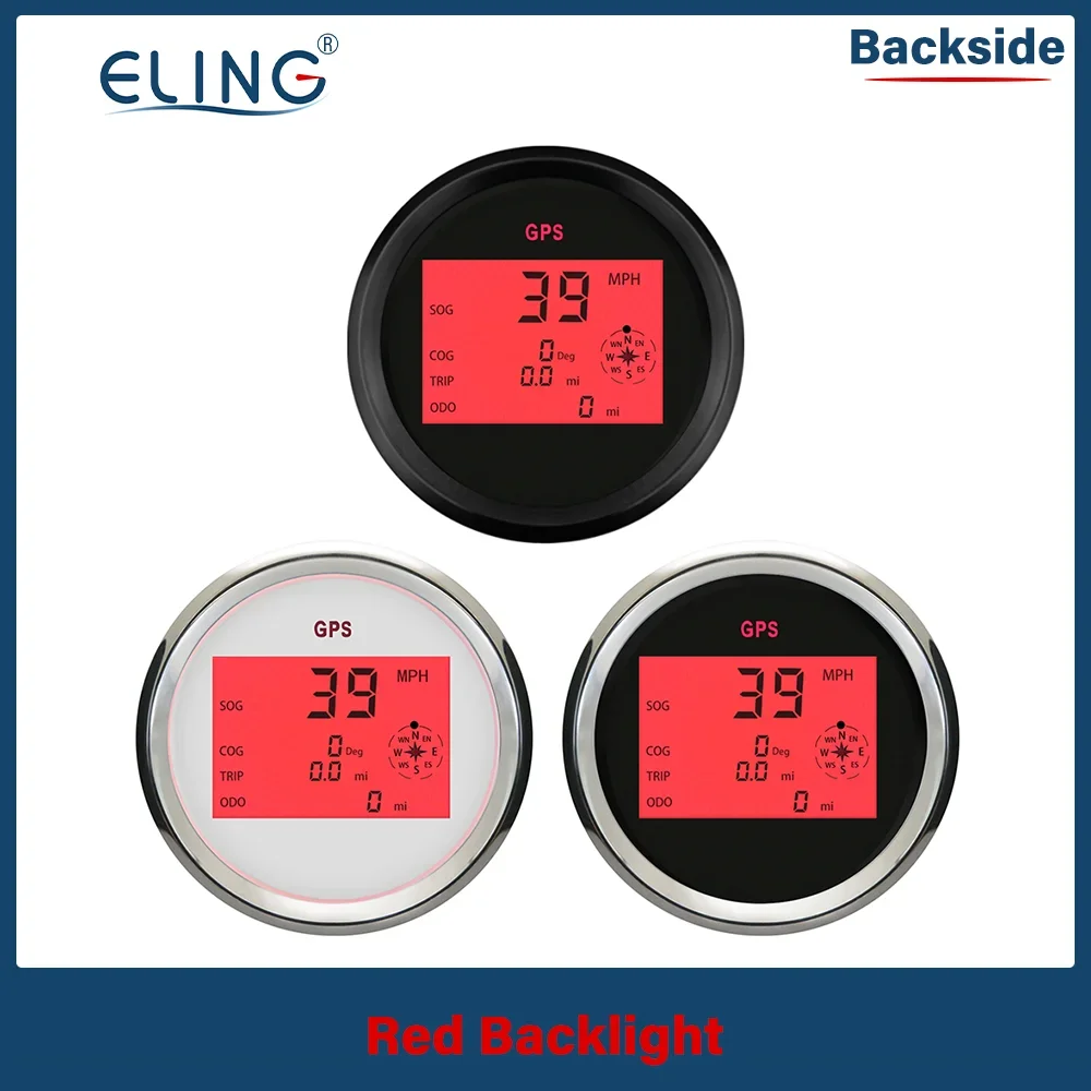 

ELING Boat Car 85mm Digital GPS Speedometer Odometer 0-999km/h MPH Knots with Backlight for 12V/24V Yacht Vessel Motorcycle