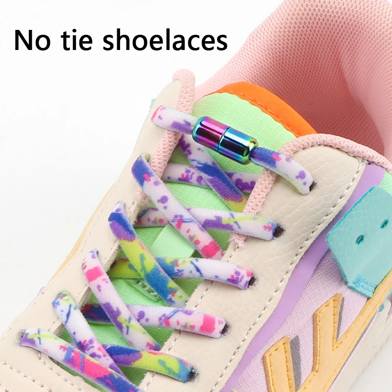 New Colorful Elastic laces Sneakers No tie Shoelace for Running Round Tennis Shoelaces without ties Kids Adult Shoes Accessories