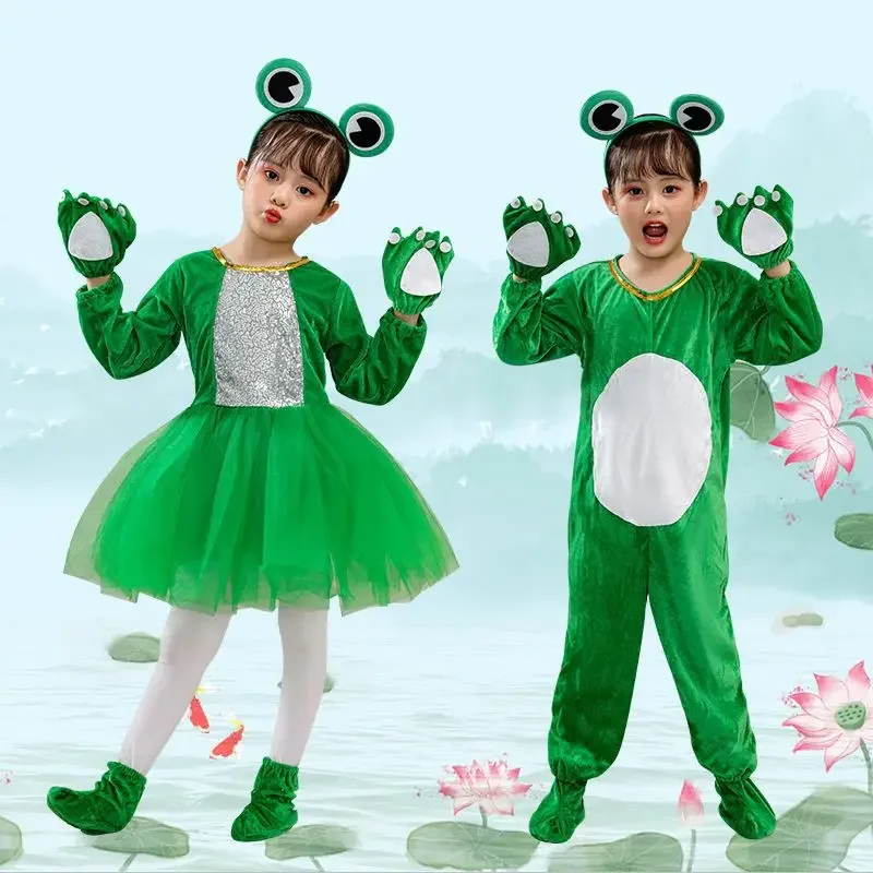 New Children's Frog Performance Clothing: Little Tadpole Finds Mom, Little Frog Cartoon Shaped Dance Performance Clothing