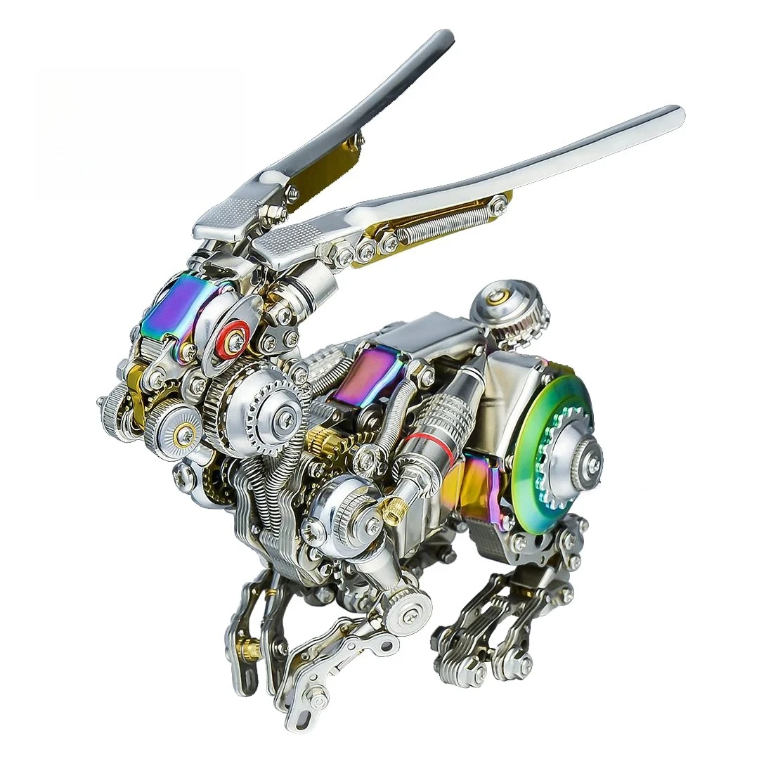 3D Metal Puzzle for Adult and Kids Mechanical Rabbit Model DIY Assembly Kit with Tools Educational STEM Toy Puzzle Decoration