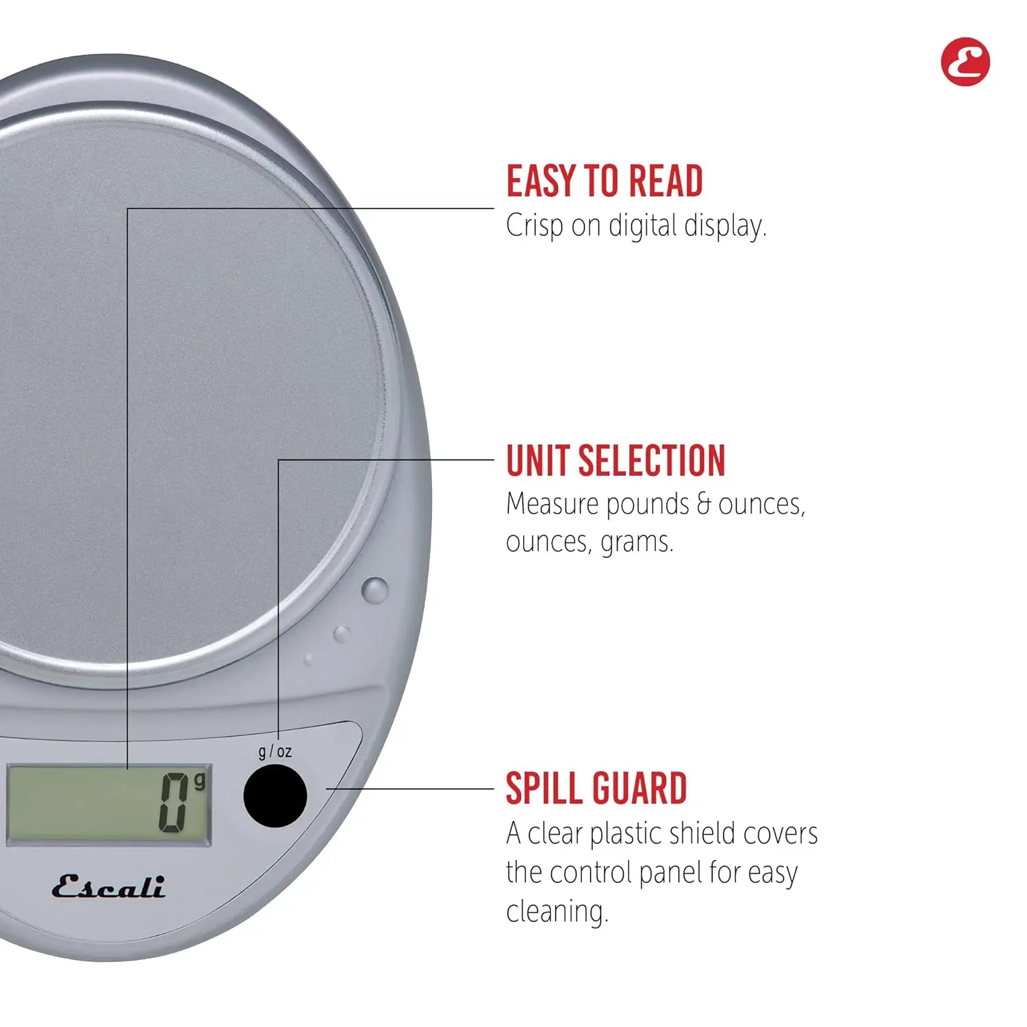 Primo Digitale Lebensmittelwaage, multifunktionale Küchenwaage und Backwaage für präzise Gewichtsmessung und Portionskontrolle