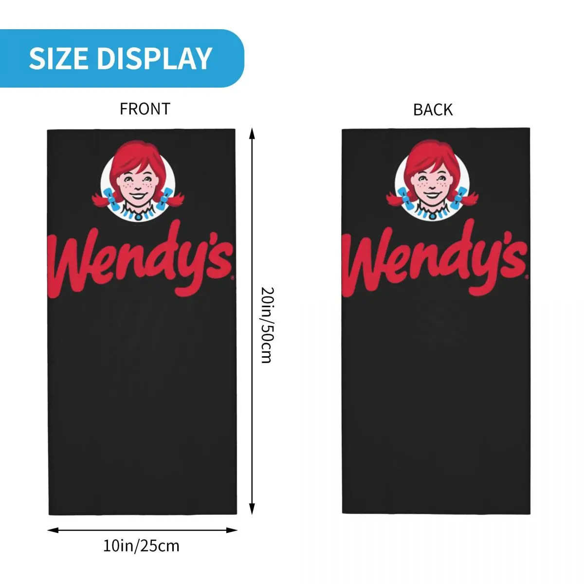 Wendy Fast Food Restaurant Logo Bandana Neck Cover Printed Mask Scarf Multi-use Balaclava Cycling for Men Women Adult All Season