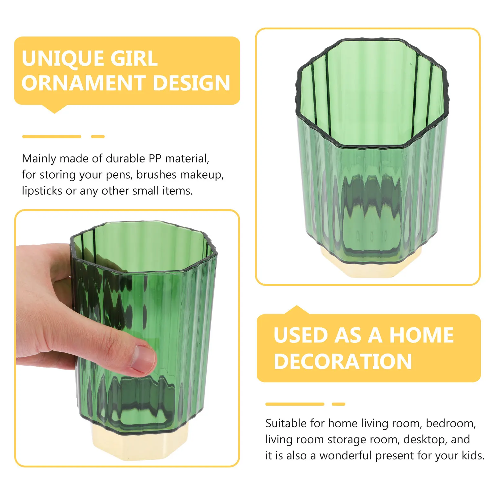 Transparent PP Pencil Organizer Large Capacity Makeup Brush Holder Decorative Household Brush Organizer Home School Office