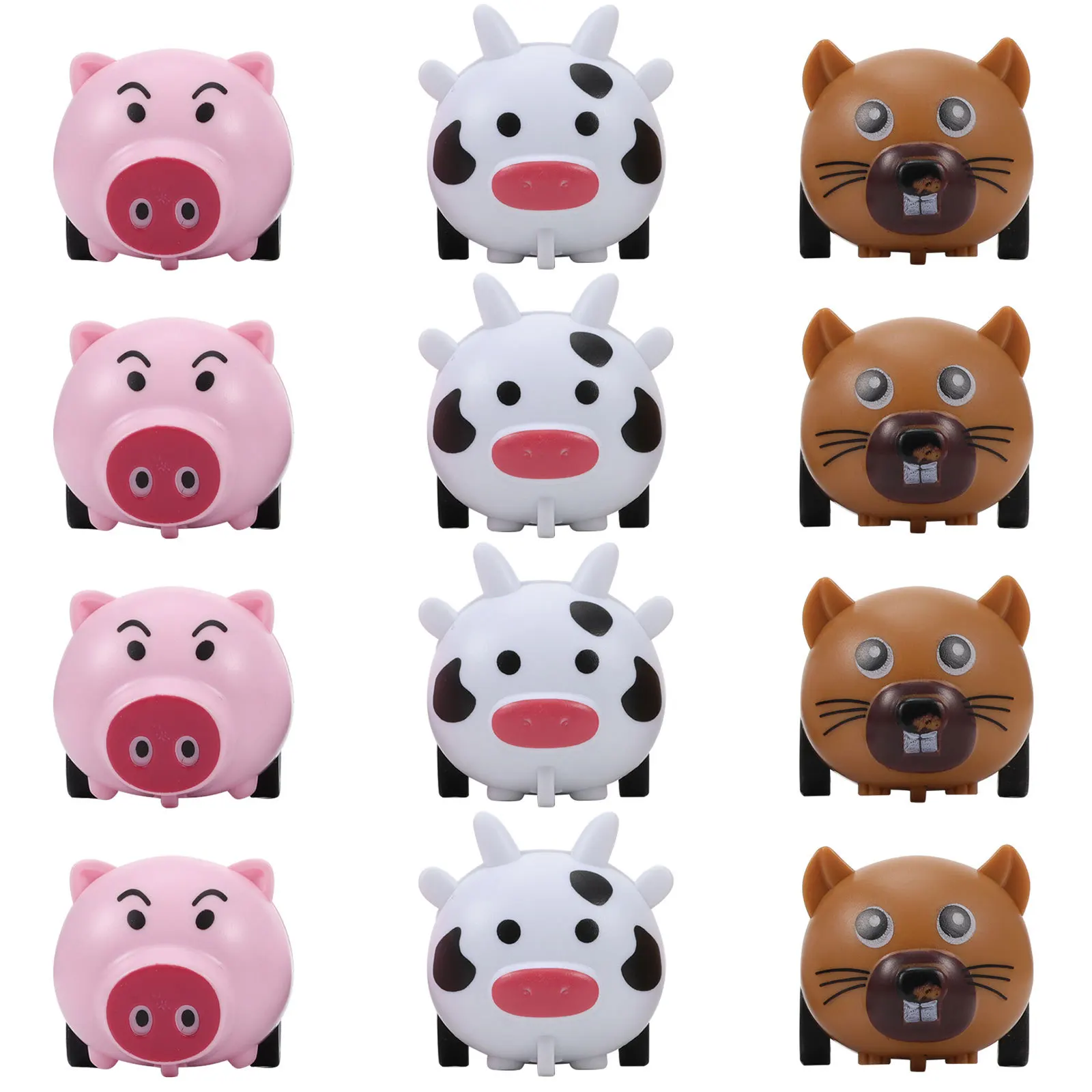 12 قطعة سيارات صغيرة قابلة للسحب للخلف من البلاستيك الفاخر لا تتطلب مركبة تعليمية للأطفال اللعب الخيالي لمرحلة ما قبل المدرسة