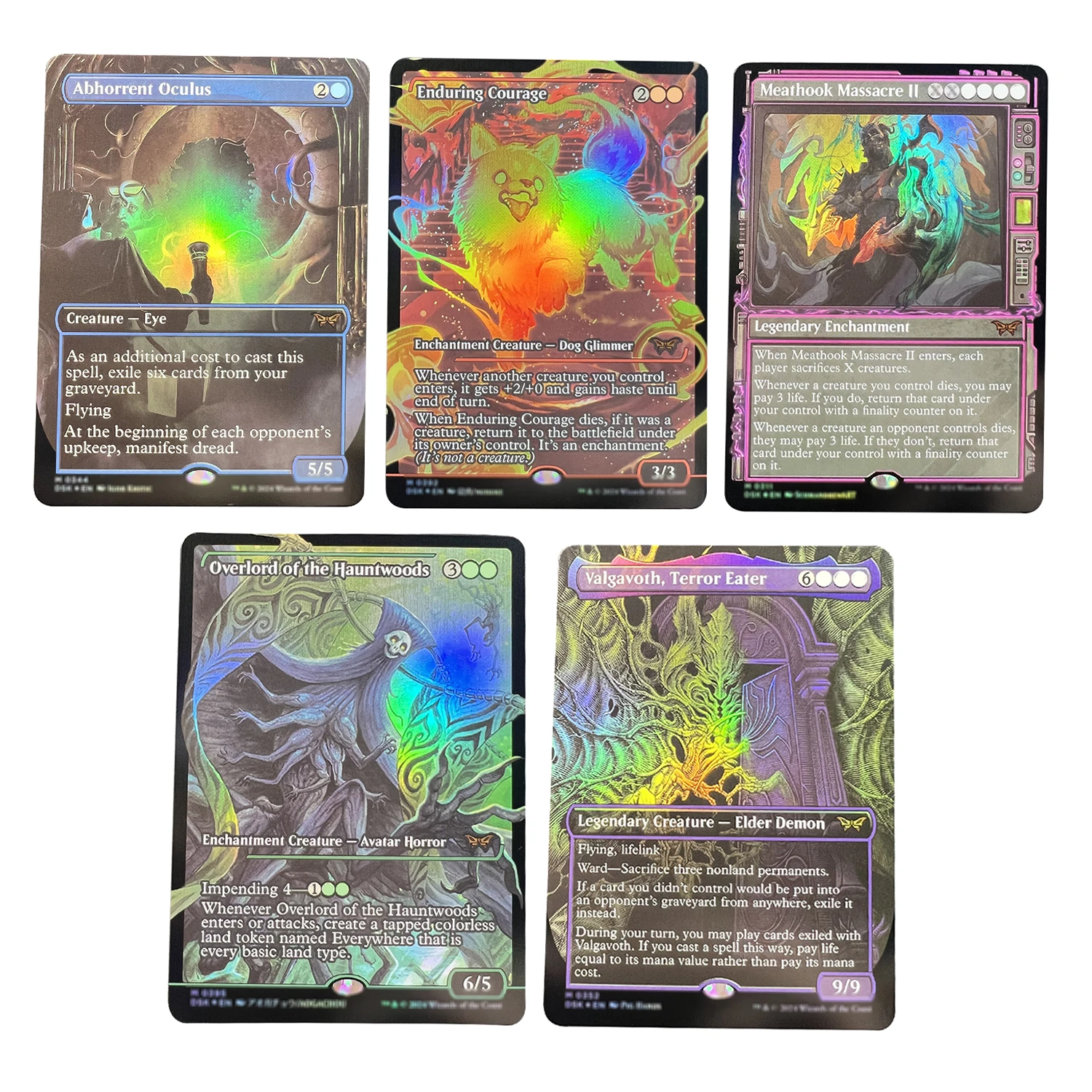 FOIL Magical Proxy Abhorrent Oculus Duskmourn Damn Enduring Tenacity Meathook Massacre II DSC Board Game Custom English Card