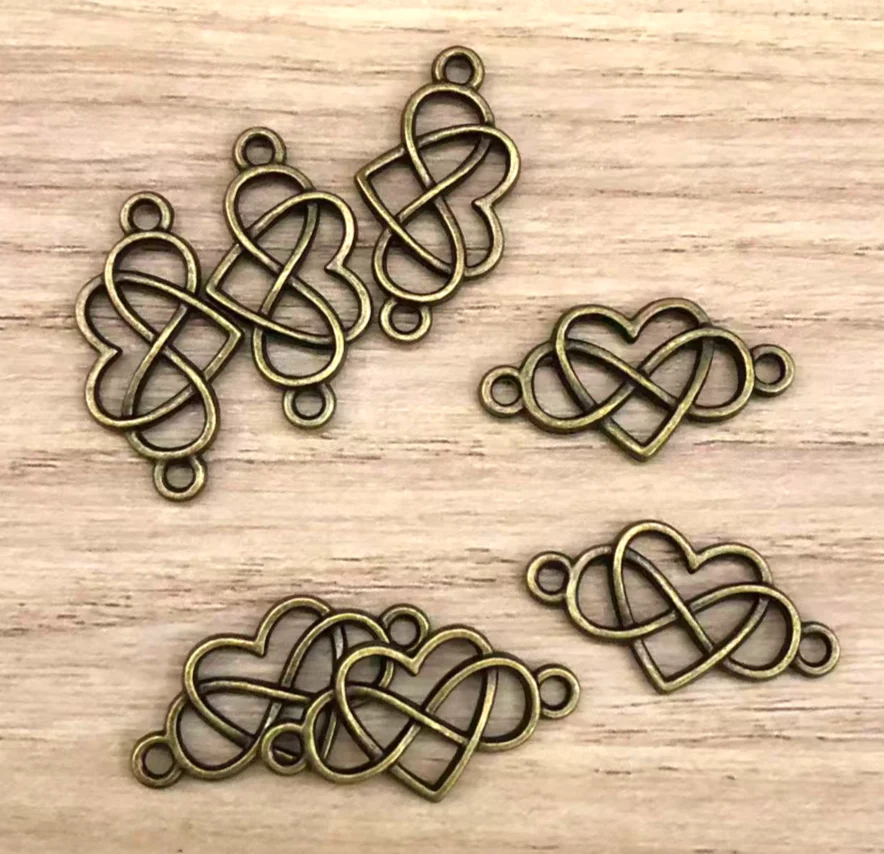 

50pcs 15*14mm Zinc alloy metal heart shaped pendants for handmade HW3422