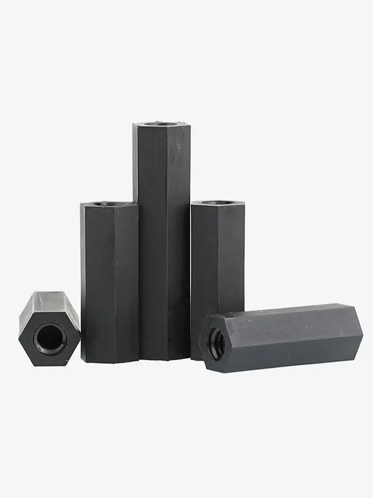 Leijiu M2 M2.5 M3 M4 M5 M6 Schwarze Nylon-Sechskant-Abstandshalterung Kunststoff-Montage Sechskantgewinde PCB-Motherboard-Abstandshalter Säulenmutter – Detail 3