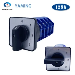 LW26-125/4 Cam Switch 0-4 Positions Four Poles 125A 690V Rotary Changeover Selector Silver Contact LW28 YMW26