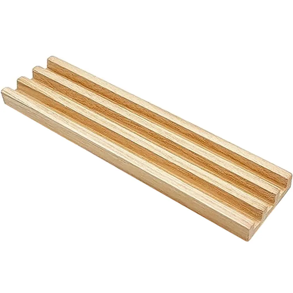 

Wooden Domino Rack Professional Non-Slip Base Multi-Slot Oblique Angle Design for Domino Tiles Cards Storage Organizing Display
