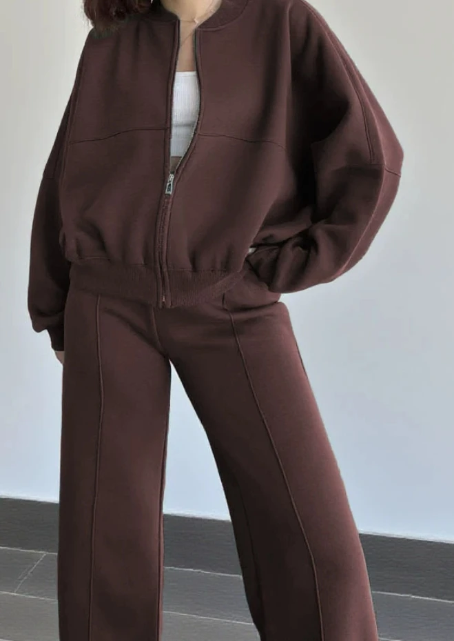 

Winter and Autumn Fashion Casual Long-sleeved Cardigan Coat and Trousers Set
