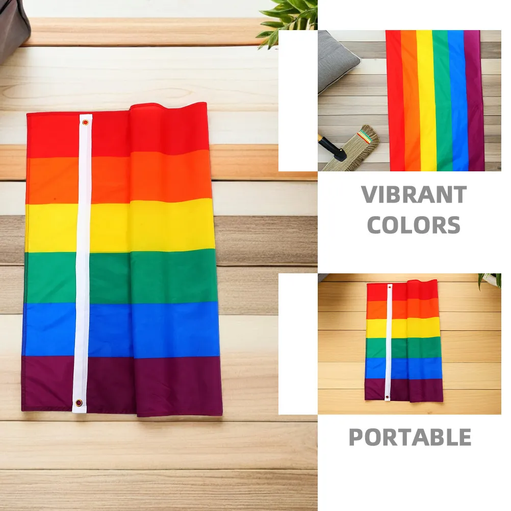Rainbow Pride Flags 6pcs Polyester 60x90cm Outdoor Indoor Yard Garden Decoration Banners