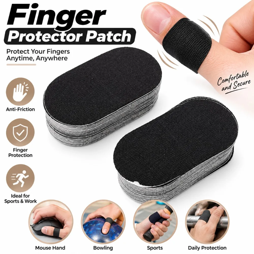 60pcs Self Adhesive Bowling Thumb Tape Elastic Fabric Breathable Finger Protector Patch Stretchable Skin Friendly