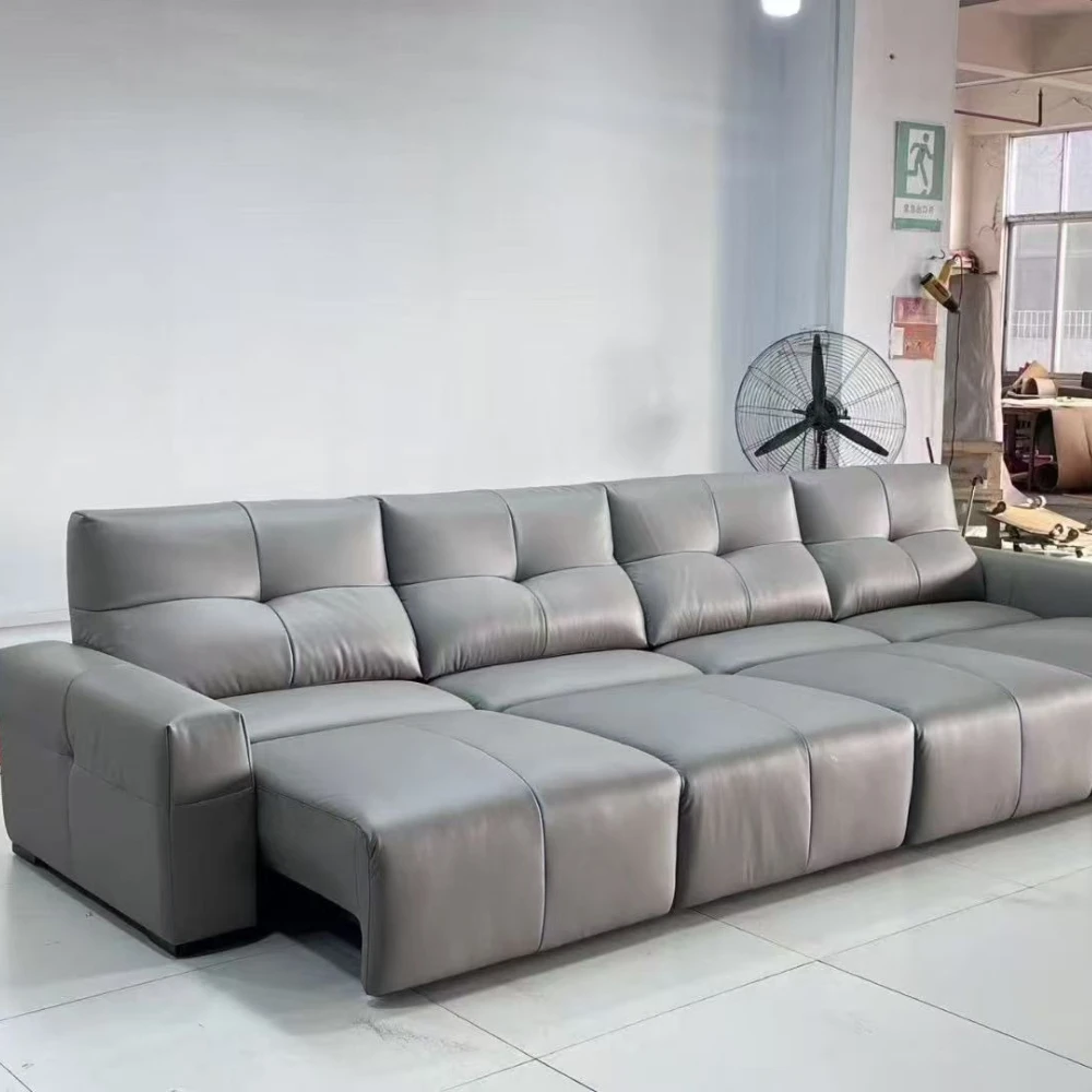 

Linlamlim Modern Living Room Sleeper Sofa - Electric Convertible Sofa Bed, Italian Genuine Leather Couch with Functional seats