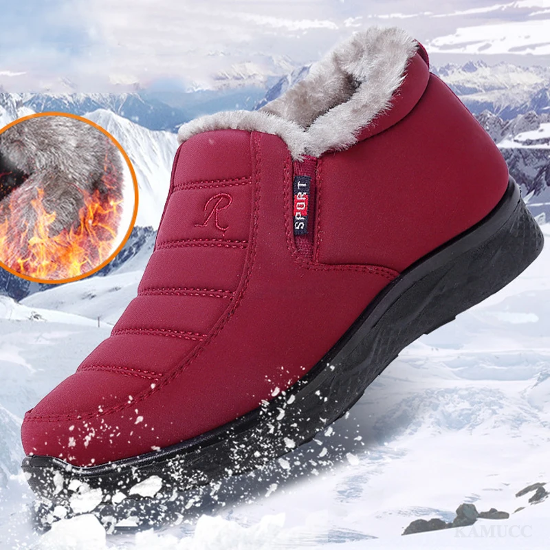 Women Winter Boots Warm Men Snow Boots Women Non-slip Waterproof Ladies Shoes Short Plush Female Ankle Boots Casual Comfortable