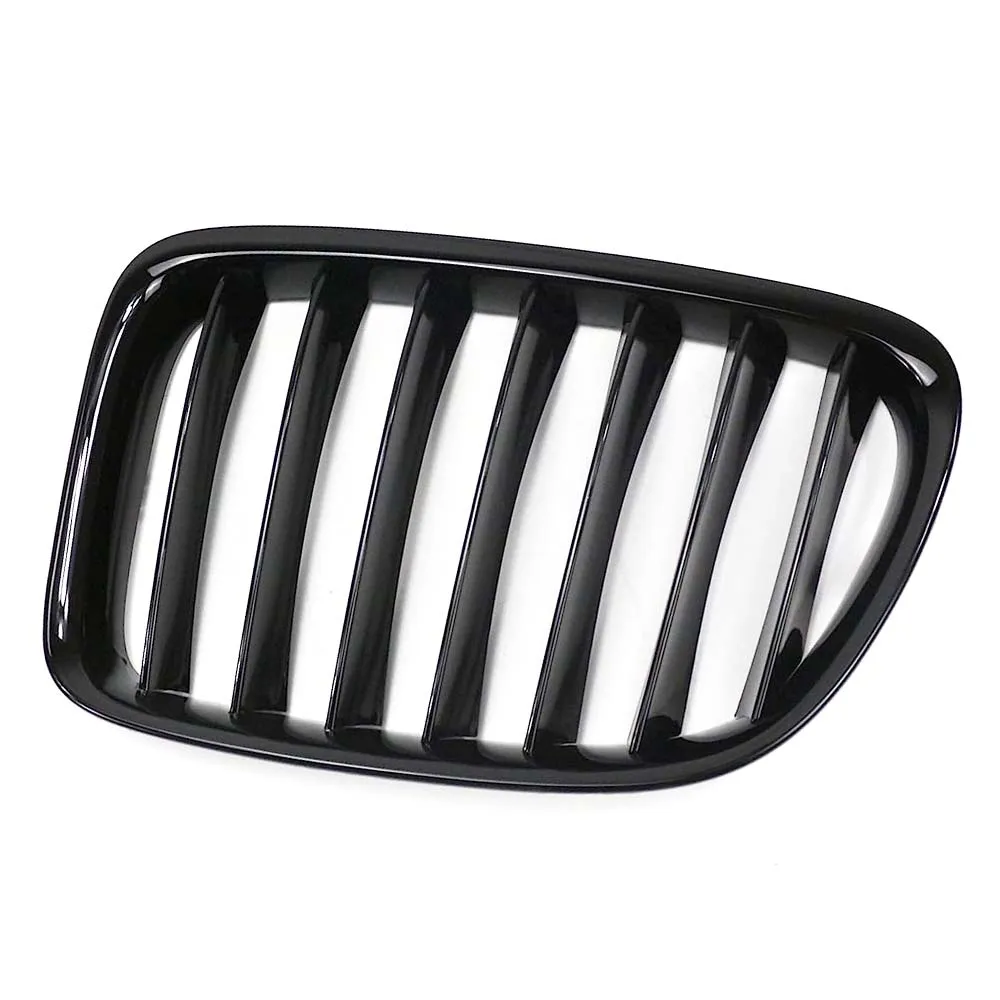 2PCS Car Front Kidney Grill Glossy Black 1 Slat Racing Grills For BMW X1 Series E84 SDrive XDrive 2009-2016 Car Accessories