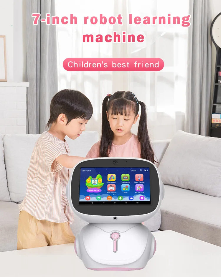 KI-Roboter-Frühpädagogikmaschine, zweisprachiges interaktives Konversationsspielzeug für Kinder, pädagogischer Roboter, Englisch, Spanisch, Französisch...