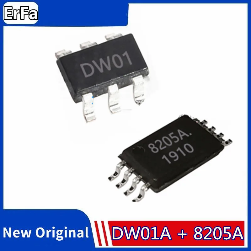 20 Uds./lote (DW01 + 8205A cada uno 10 Uds.) FS8205A FS8205 GM8205S DW01A combinación de Chip de protección de batería de MSOP-8