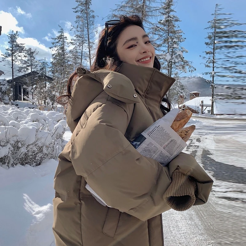 ZAROY Padded Women Jacket Windproof Warm Winter Long Parkas Overcoat Loose Casual Hoodie Coat Skiing Outerwear Длинные п