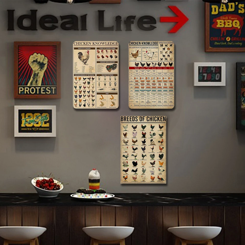 3Pcs Chicken Vintag…