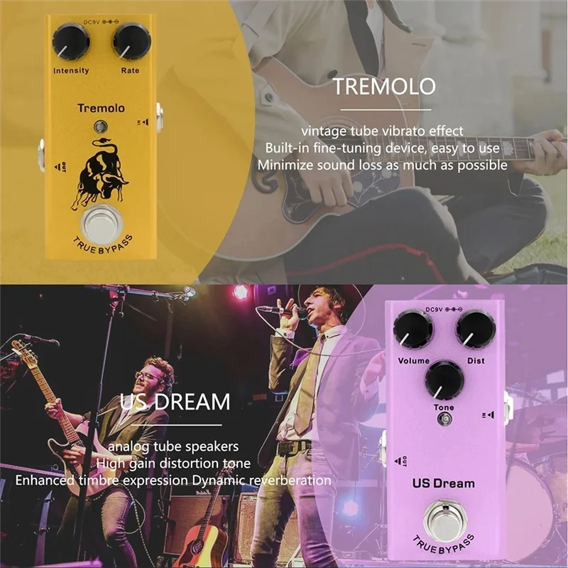 

ABXY Electric Guitar Effects Pedal Vintage Overdrive Fuzz Distortion Analog Delay Ultimate Drive Bass Guitar Pedals US Dream