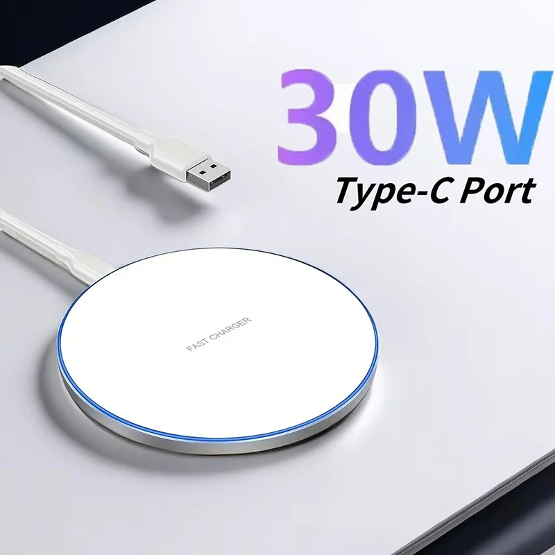 Mini LED Wireless Charger Pad Desktop Wireless Charging For iPhone Samsung Xiaomi Realme Smart Phone Fast Charging Dock Station