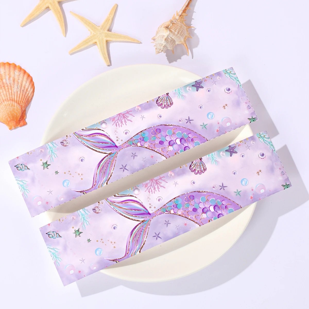 10pcs Mermaid Bottle Stickers Happy Little Mermaid Birthday Party Decoration Kids 1st Birthday Baby Shower Party Supplies