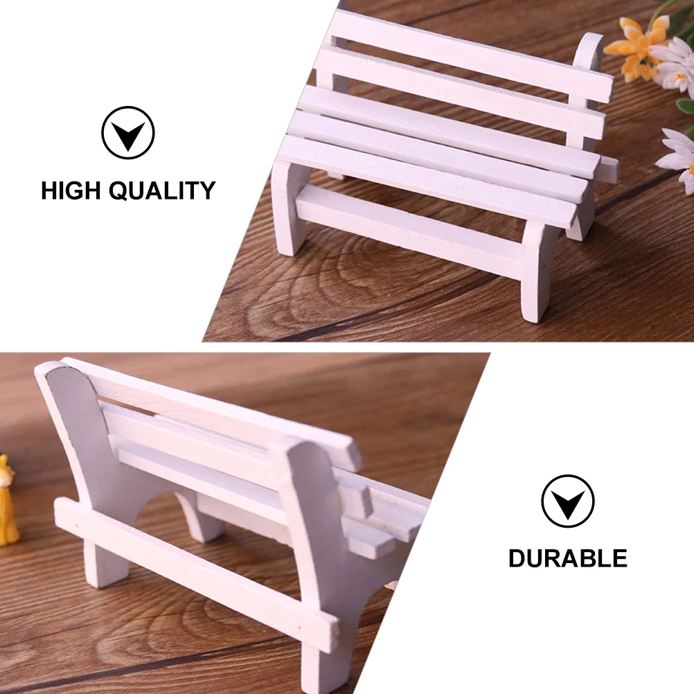 2 個白ミニ椅子木製小さな家具ポータブル軽量シミュレーション椅子子供のための家の装飾コレクション