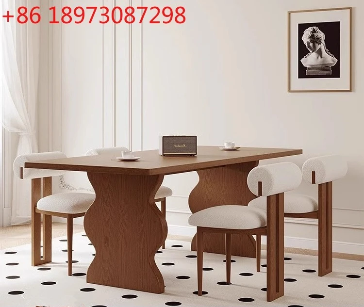 

Простой обеденный стол во французском стиле ретро, домашний обеденный стол из цельного дерева, обеденный стол для гостиной