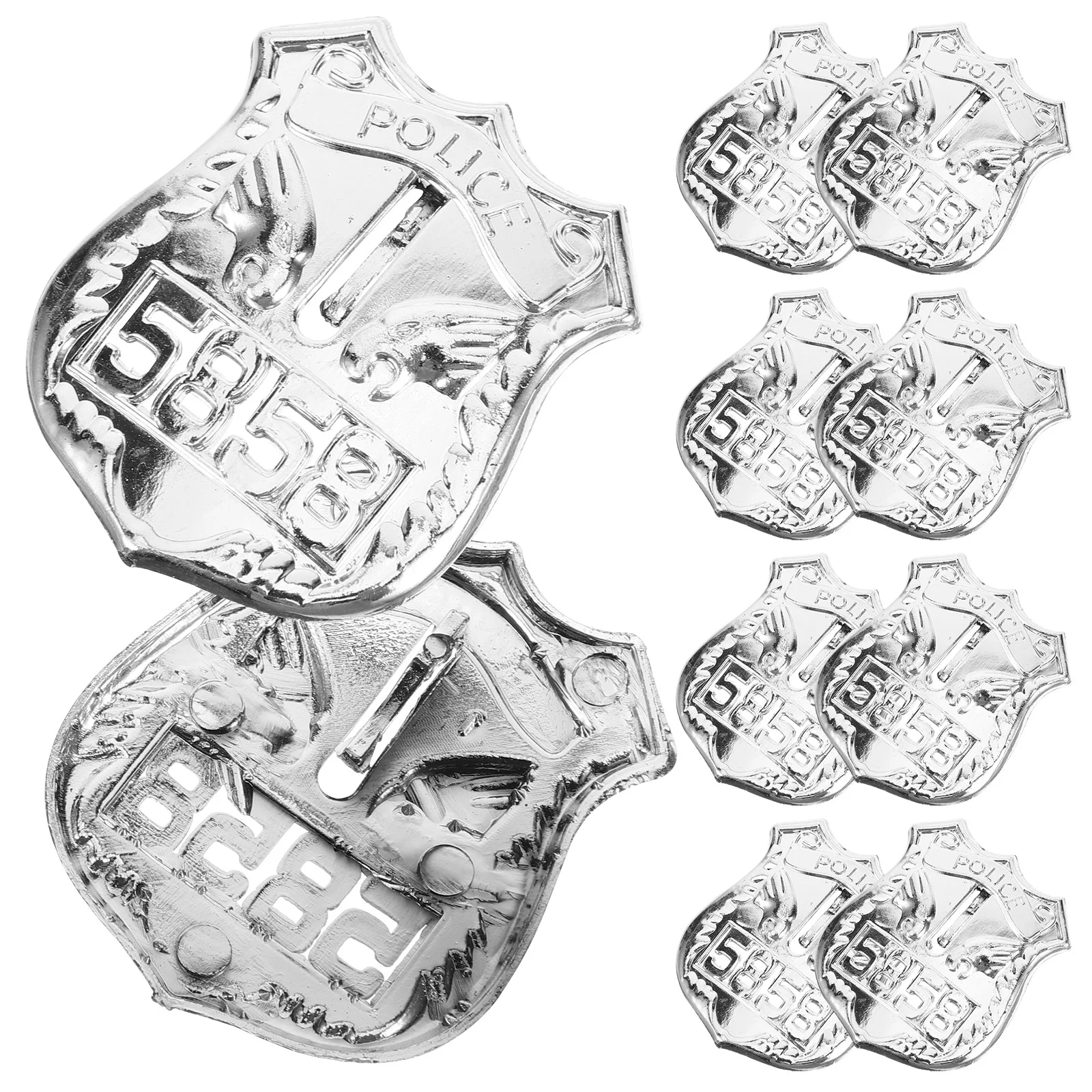 10 Pcs Toy Badge Party Decoration Cosplay Props Police Pin Plastic Small Vivid Brooch Costumes