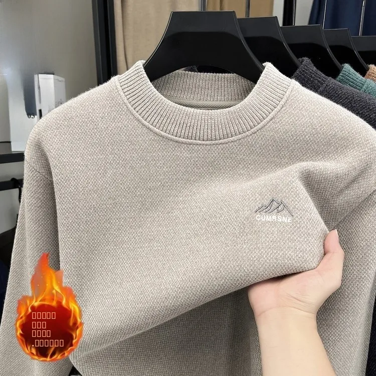 

Men's Winter Thiened Fce Lined Knitted f High Collar Sweater Casual Warm Inner irt Polyester Spandex Blend Basic Sle